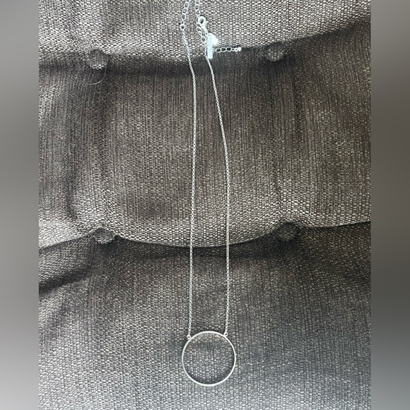 Lele Sadoughi Circle Necklace Silver Plated - Picture 1 of 3